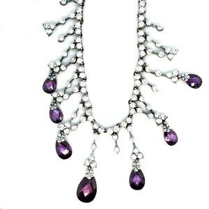 Stunning 925 Silver Amethysts/Cz Necklace